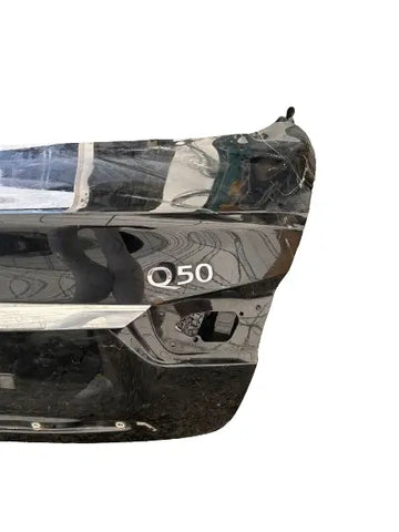 ININFIITI Q50 (14-17) Trunk Lid  (camera), surround view Black  (No shipping, local pickup only) (DAMAGED) (MISSING PARTS) INFINITI