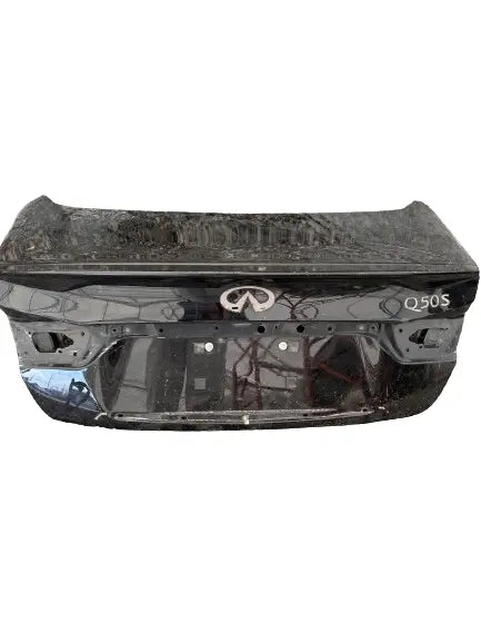 ININFIITI Q50S 2014-2017 Trunk Lid  (camera), surround view Black (No shipping, local pickup only) (DAMAGED) (MISSING PARTS) INFINITI