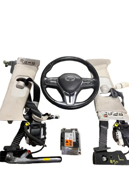Infiniti Q50 (2018-2022 ) Steering Wheel + Seat Belts ( W/O precrash)  + Airbag Module OEM Parts INFINITI