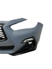 Infiniti Q50 2018–2020 Front Bumper Complete Kit – Sport Style – Upper Black Grille + Lower Grille + Black Emblem + Fog Light Covers – New Aftermarket