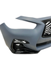 Infiniti Q50 2018–2020 Front Bumper Complete Kit – Sport Style – Upper Black Grille + Lower Grille + Black Emblem + Fog Light Covers – New Aftermarket