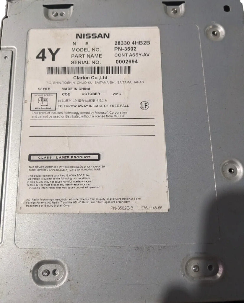 Infiniti Q50 Controller Assembly - Audio Visual 28330-4HB2B