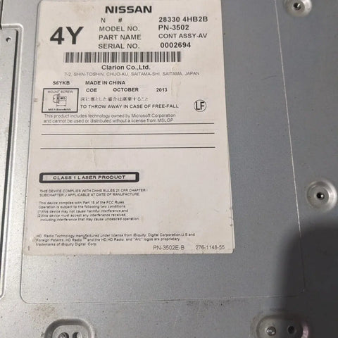 Infiniti Q50 (14-15) Controller Assembly-Audio Visual 28330-4HB2B (4Y) - OPTIK AUTO  9173-6496 QUEBEC INC